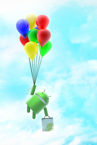 Das Android Balloon Flight Wallpaper 320x480