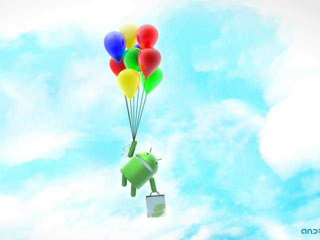 Android Balloon Flight wallpaper 640x480