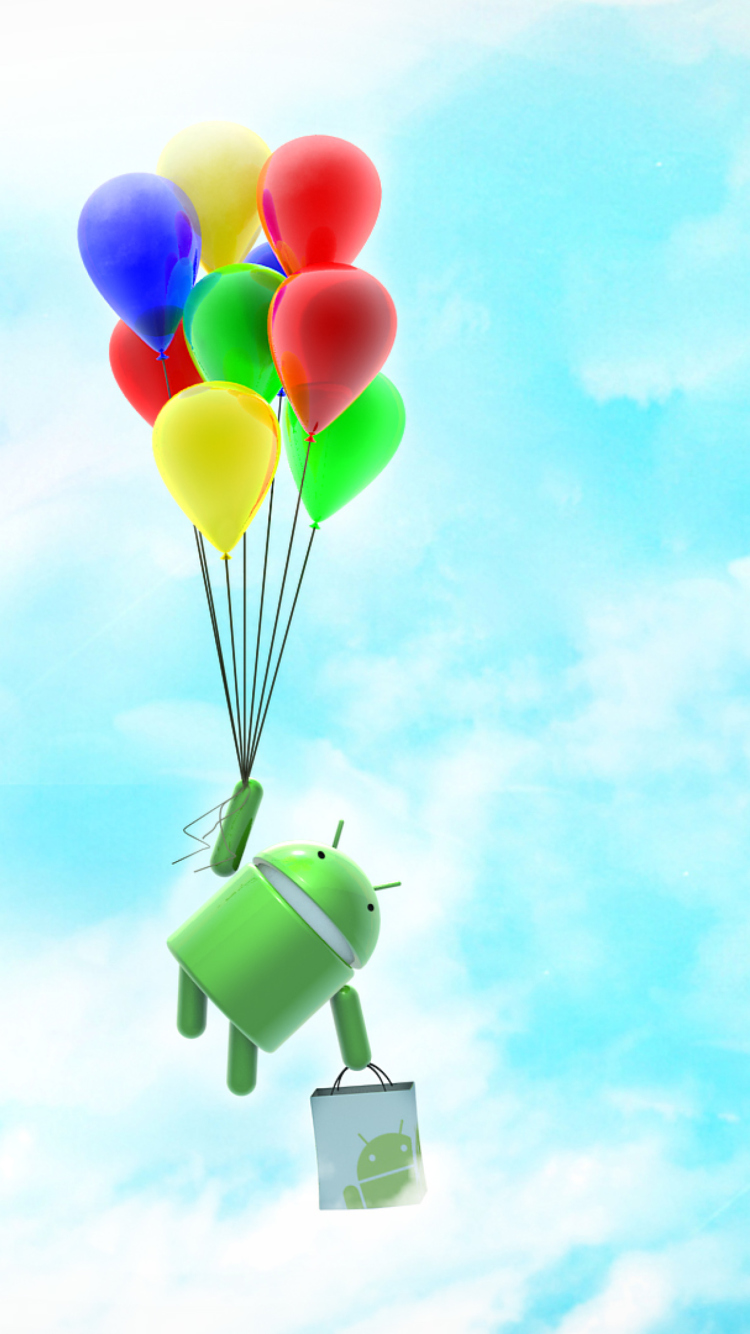 Android Balloon Flight wallpaper 750x1334