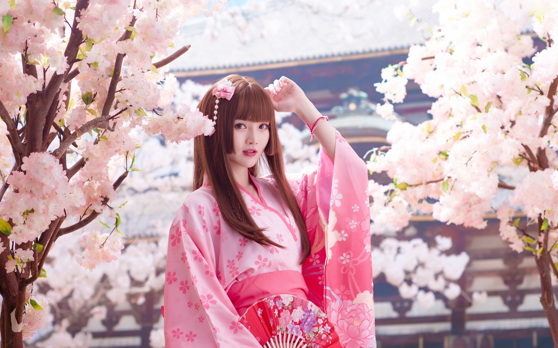Screenshot №1 pro téma Japanese Girl in Kimono 1920x1200