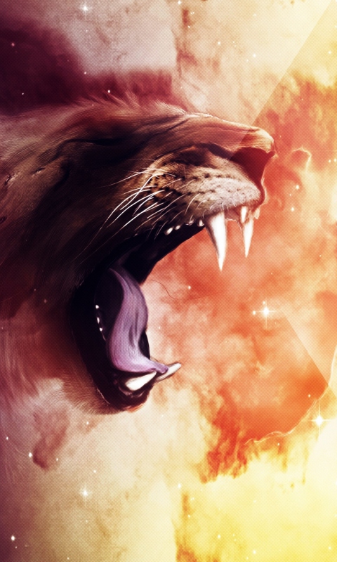 Sfondi Roaring Lion 480x800