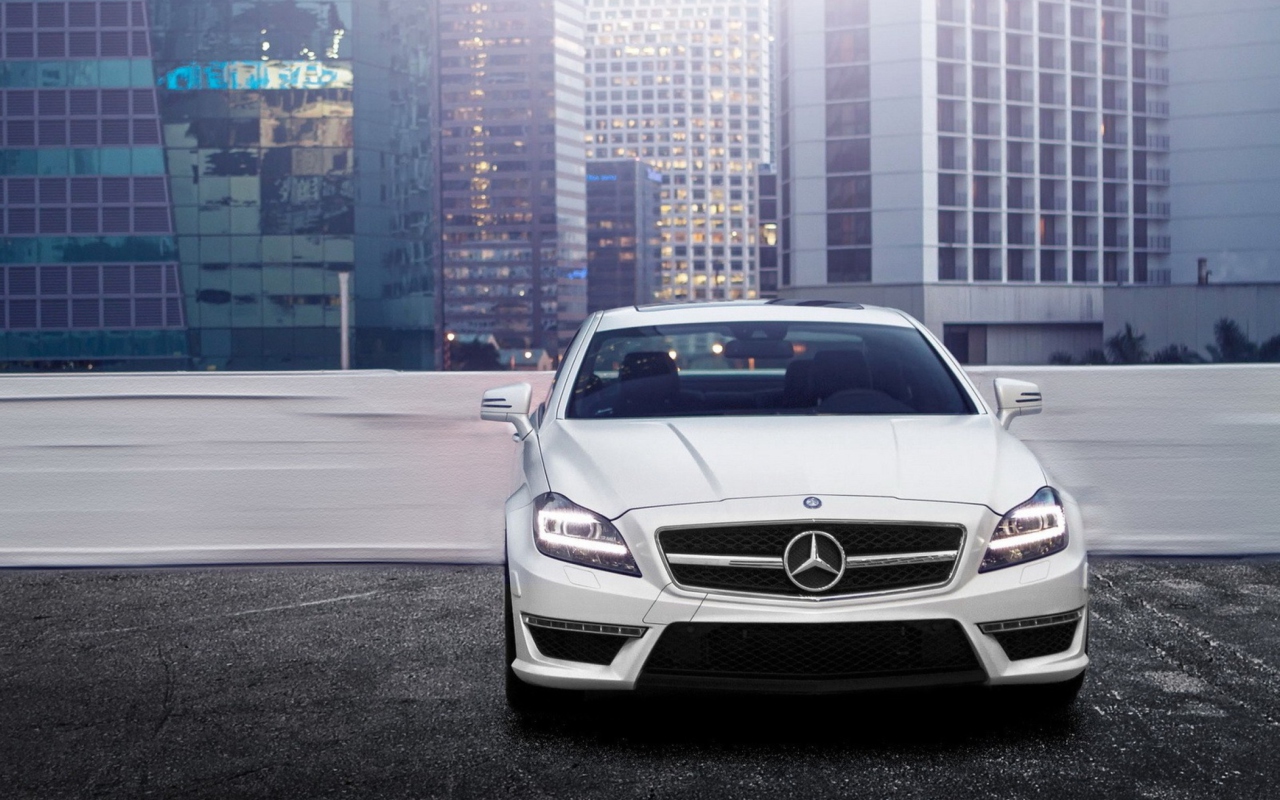 Das White Mercedes Benz Cls Wallpaper 1280x800