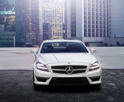 Das White Mercedes Benz Cls Wallpaper 176x144