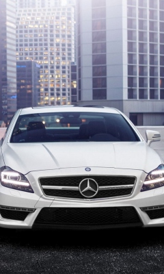 Das White Mercedes Benz Cls Wallpaper 240x400