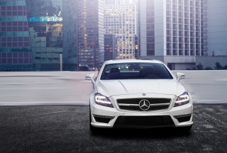 White Mercedes Benz Cls Background for Android, iPhone and iPad
