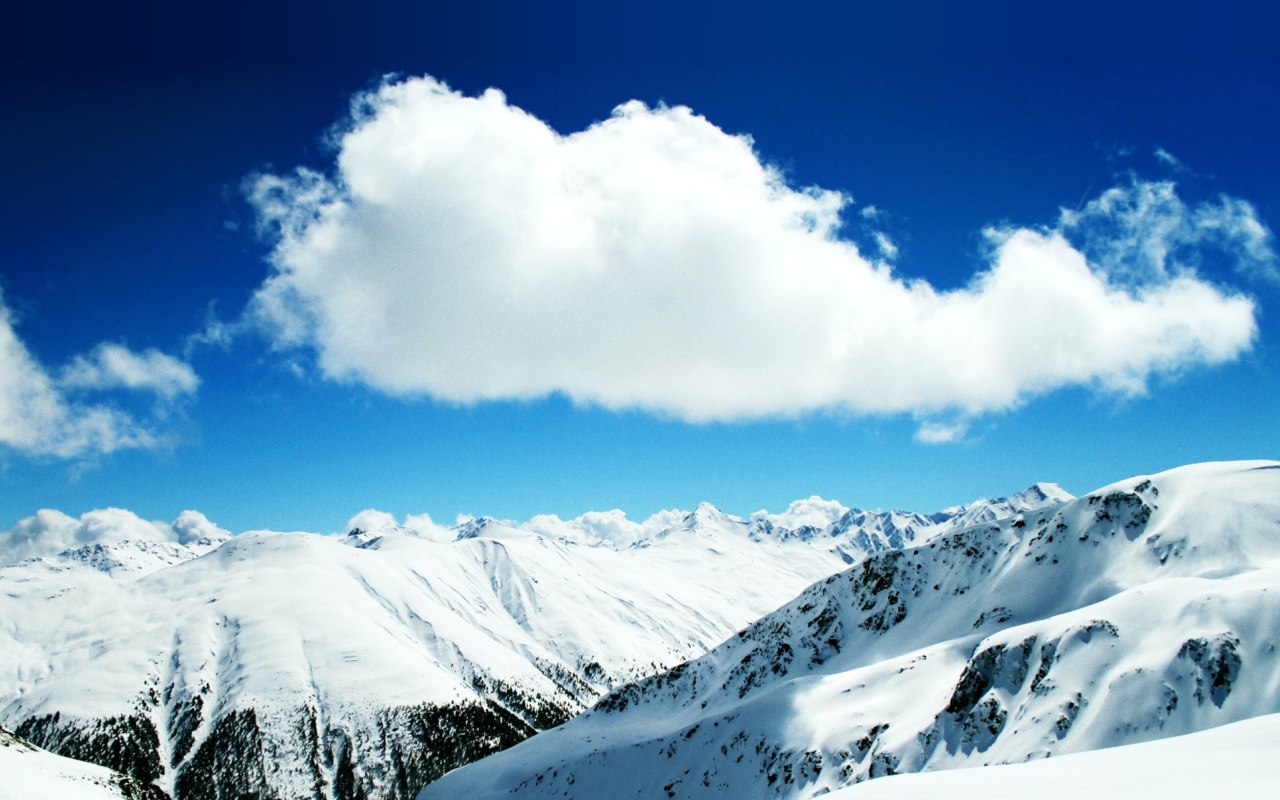 White Cloud And Mountains wallpaper 1280x800