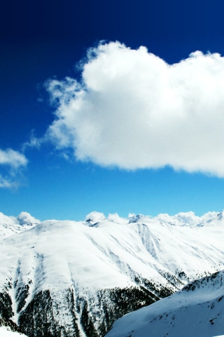 White Cloud And Mountains wallpaper 320x480