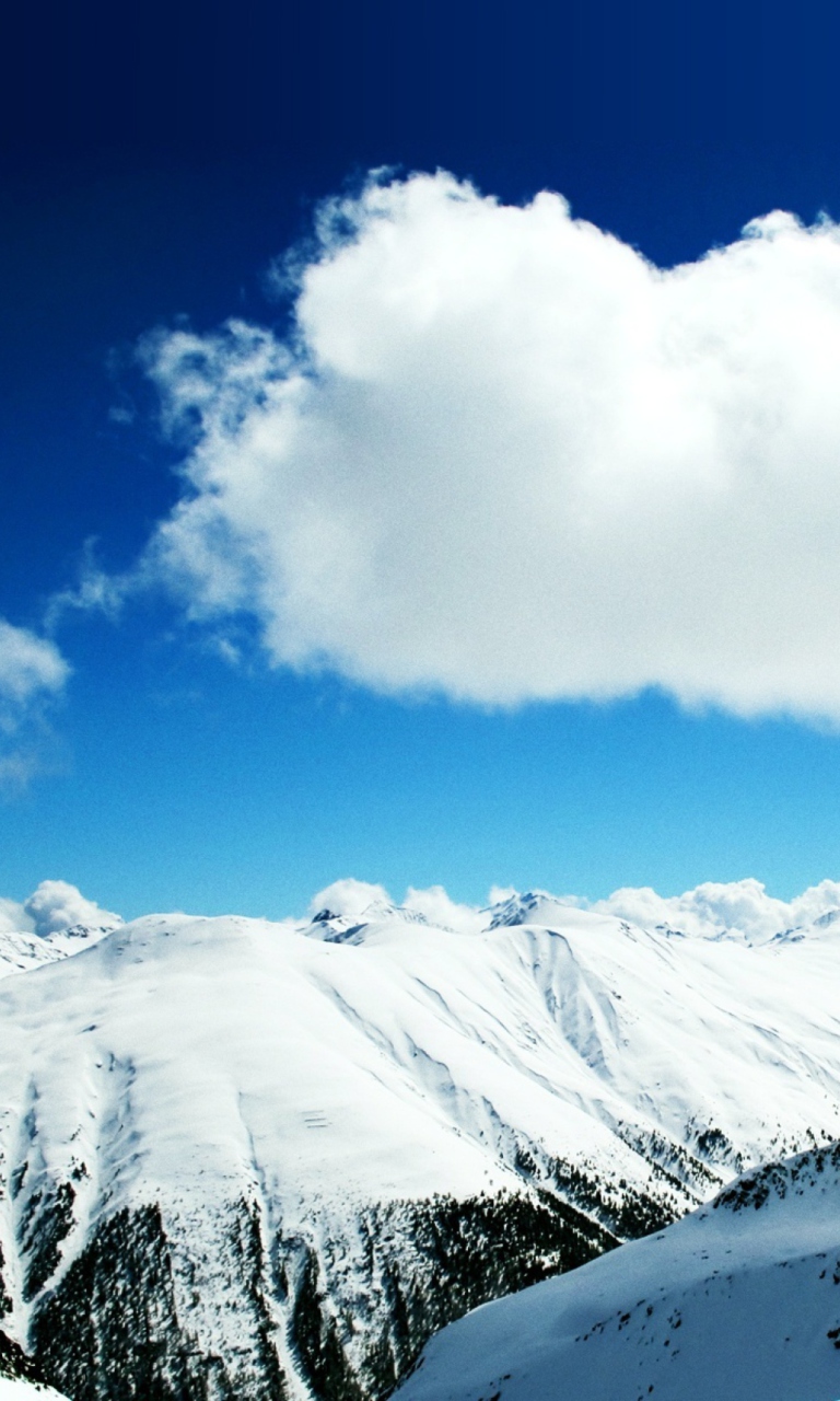 White Cloud And Mountains wallpaper 768x1280