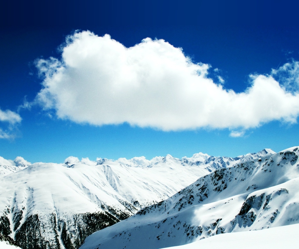 White Cloud And Mountains wallpaper 960x800