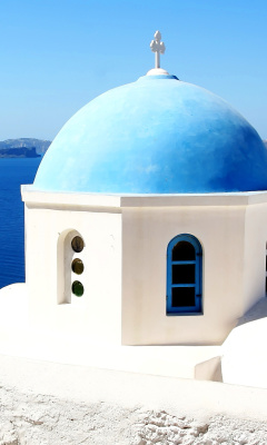 Screenshot №1 pro téma Santorini Greece Fantastic Island 240x400