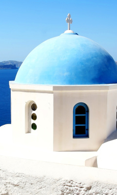 Santorini Greece Fantastic Island wallpaper 240x400