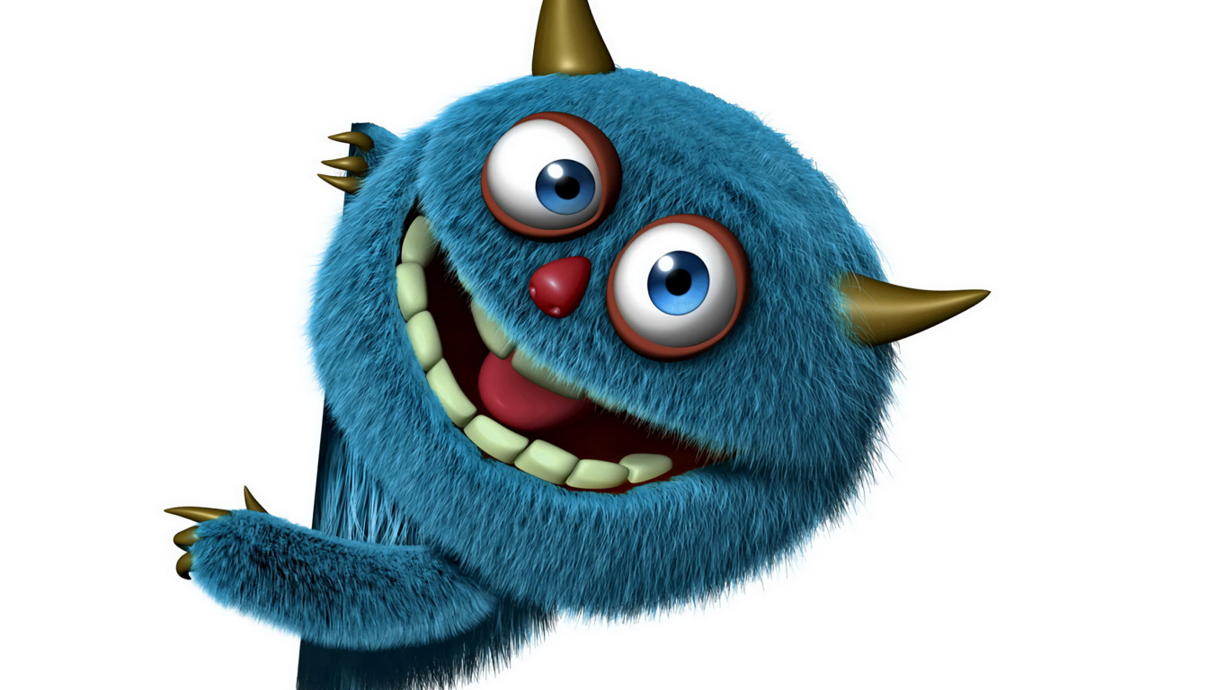 Das Sweet Blue Monster Wallpaper 1366x768