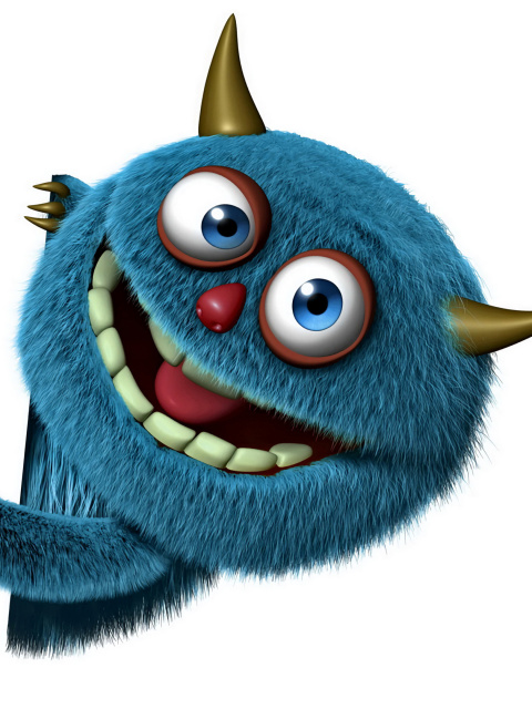 Fondo de pantalla Sweet Blue Monster 480x640