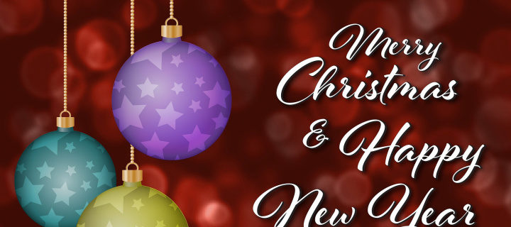 Das Merry Christmas and Best Wishes for a Happy New Year Wallpaper 720x320