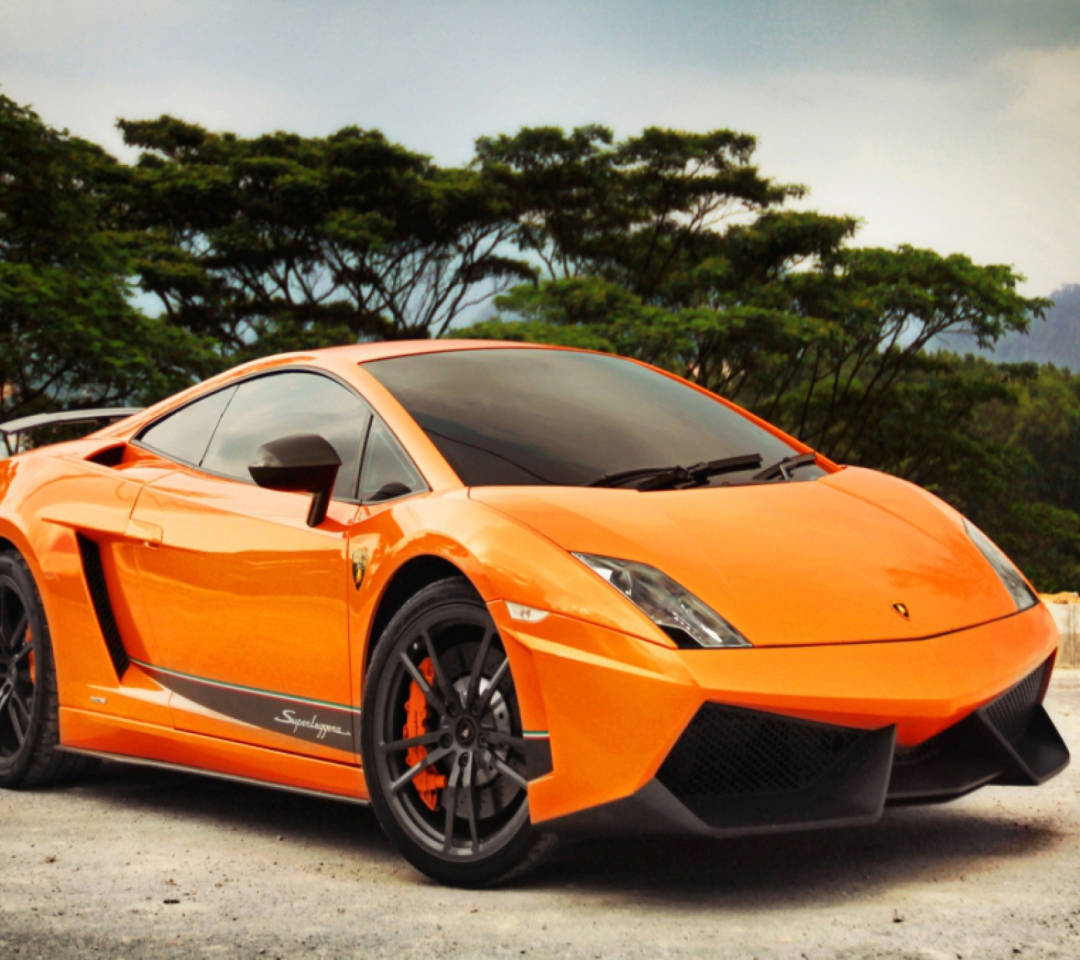 Orange Lamborghini wallpaper 1080x960