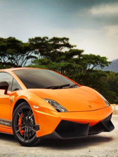 Fondo de pantalla Orange Lamborghini 240x320
