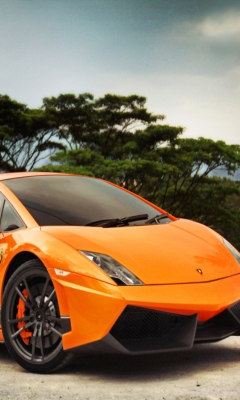 Das Orange Lamborghini Wallpaper 240x400