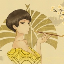 Japanese Style Girl Drawing wallpaper 128x128