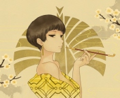 Japanese Style Girl Drawing screenshot #1 176x144
