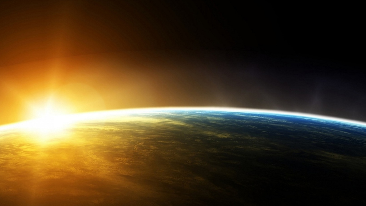 Fondo de pantalla Sunrise In Outer Space 1280x720