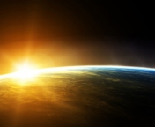 Das Sunrise In Outer Space Wallpaper 176x144