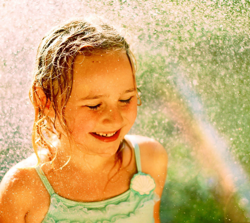 Fondo de pantalla Rainbow And Water Drops 960x854