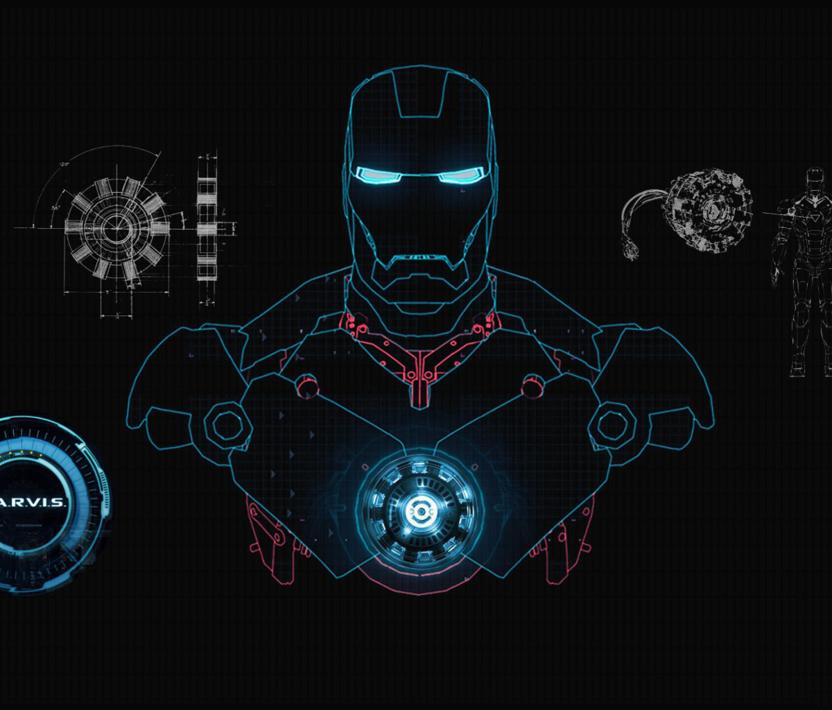 Screenshot №1 pro téma Iron Man Scetch 1200x1024