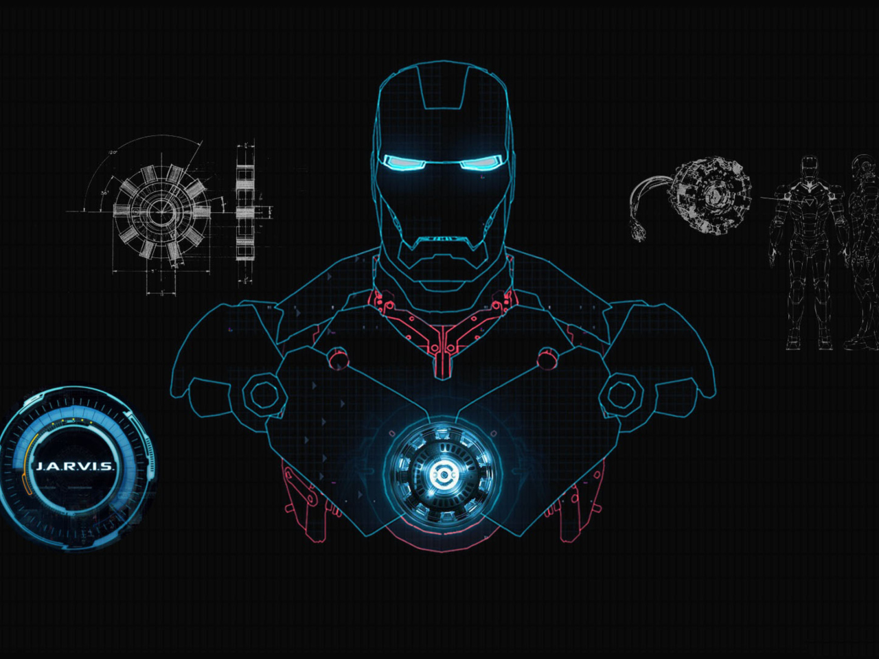 Fondo de pantalla Iron Man Scetch 1280x960