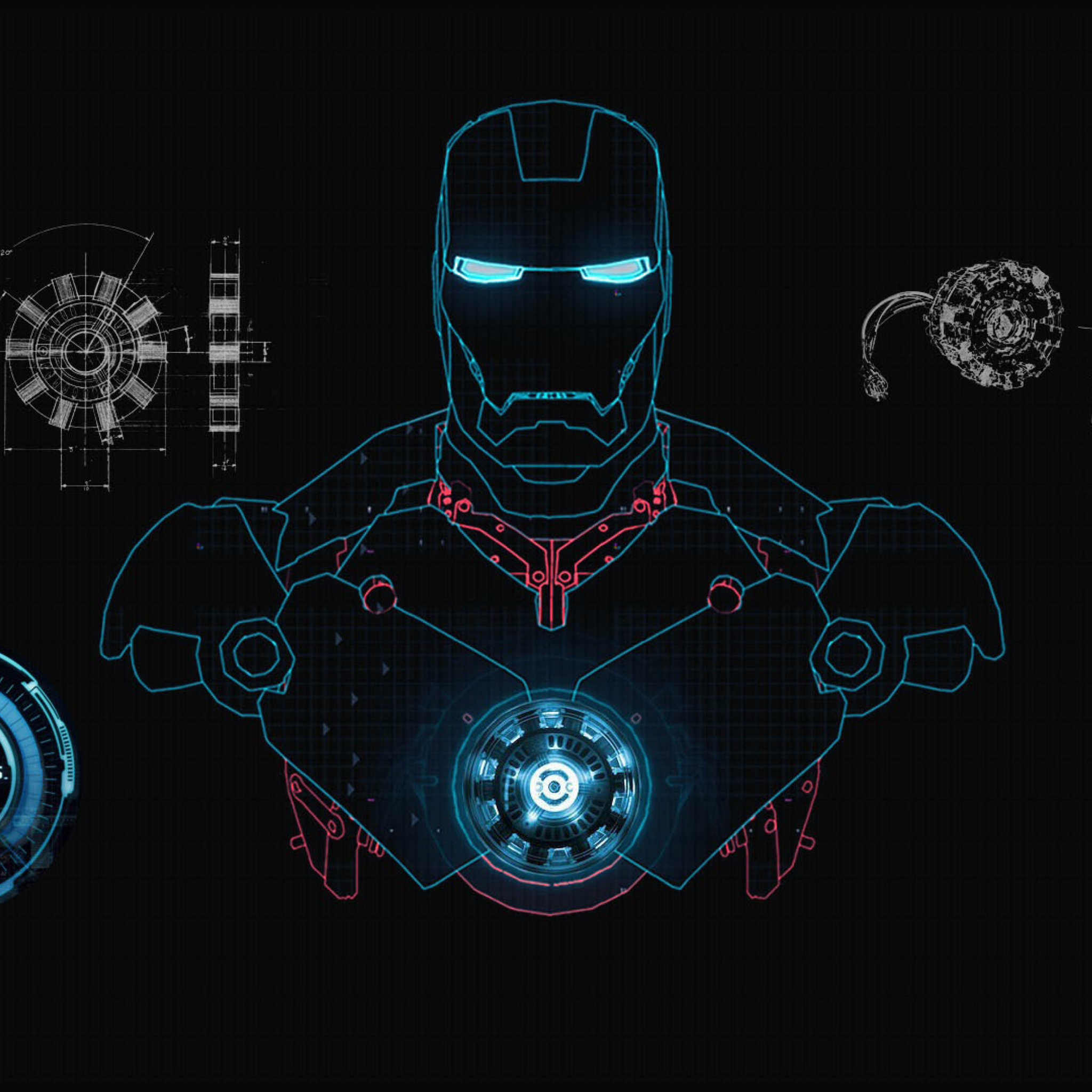 Das Iron Man Scetch Wallpaper 2048x2048