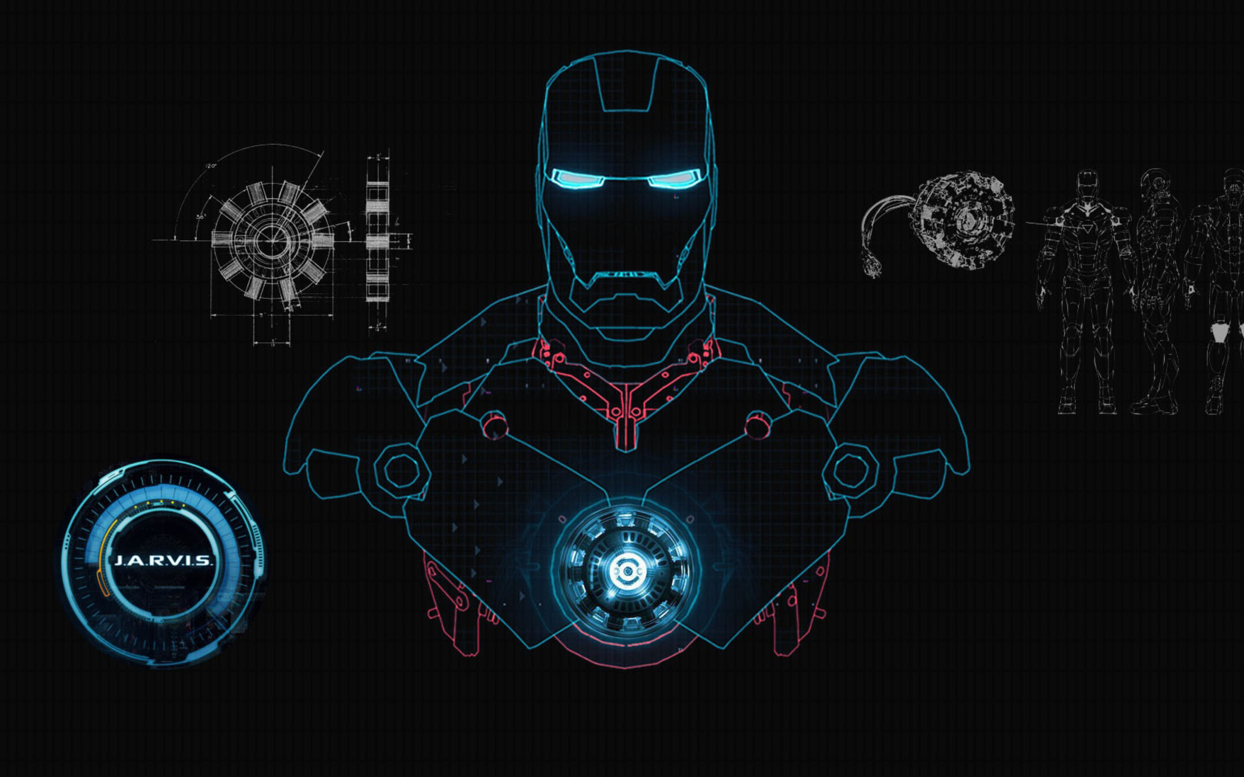 Das Iron Man Scetch Wallpaper 2560x1600