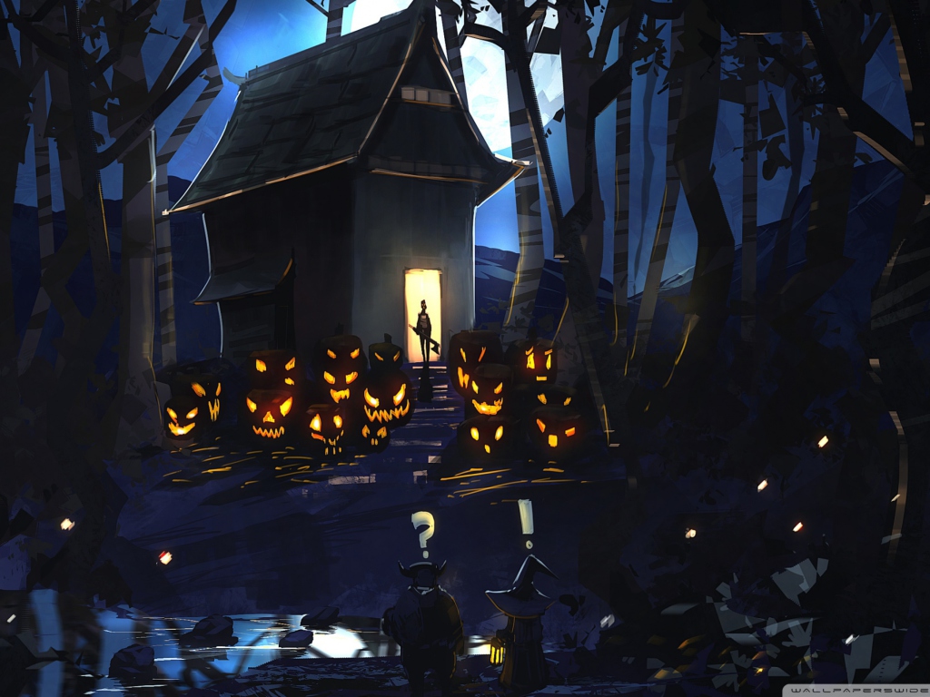 Halloween House wallpaper 1024x768