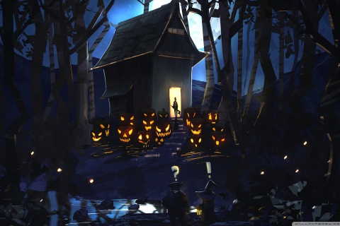 Halloween House wallpaper 480x320