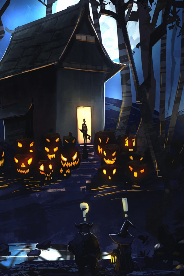 Fondo de pantalla Halloween House 640x960