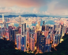 Обои City Lights Of Hong Kong 220x176