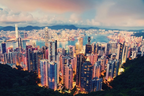 Sfondi City Lights Of Hong Kong 480x320