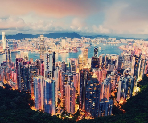 Fondo de pantalla City Lights Of Hong Kong 480x400