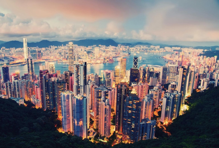 Обои City Lights Of Hong Kong