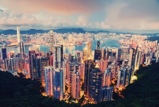 City Lights Of Hong Kong - Obrázkek zdarma 