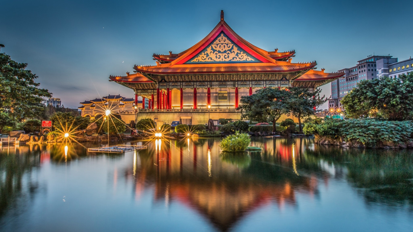 Taipei Longshan Temple wallpaper 1366x768