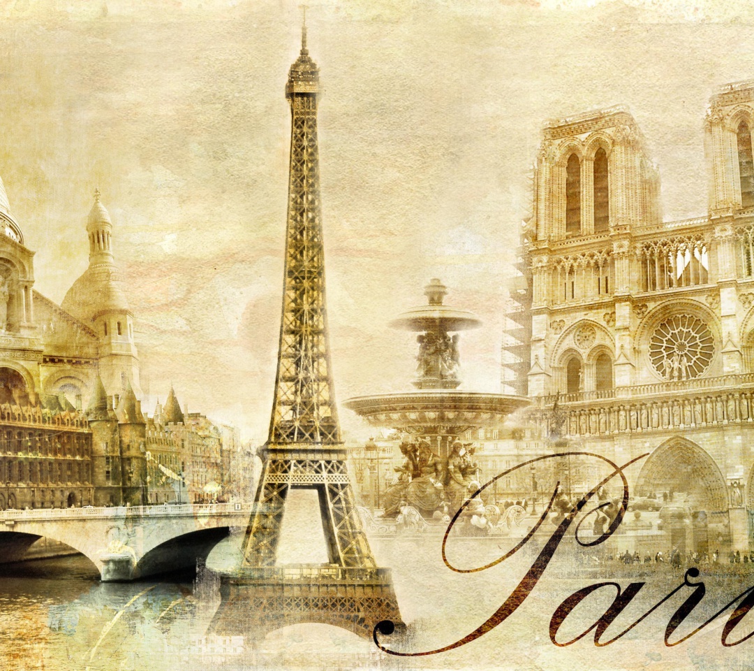 Fondo de pantalla Paris, Sacre Coeur, Cathedrale Notre Dame 1080x960