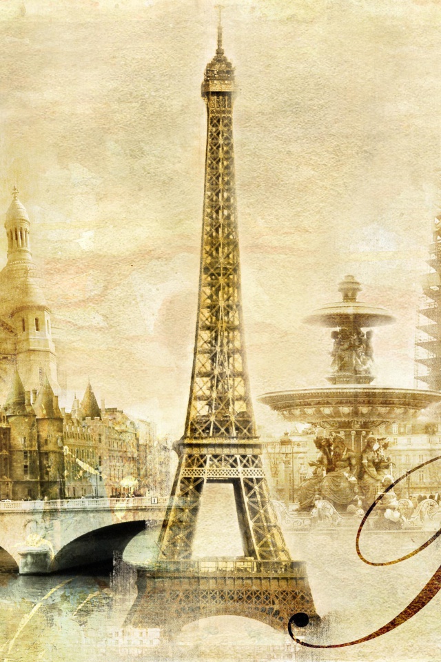 Обои Paris, Sacre Coeur, Cathedrale Notre Dame 640x960