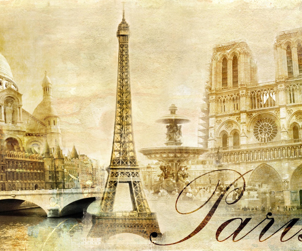 Fondo de pantalla Paris, Sacre Coeur, Cathedrale Notre Dame 960x800