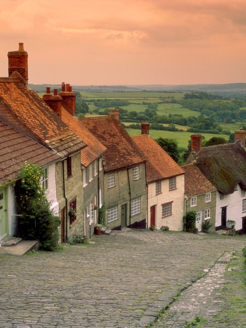 Das English Cottages Wallpaper 480x640