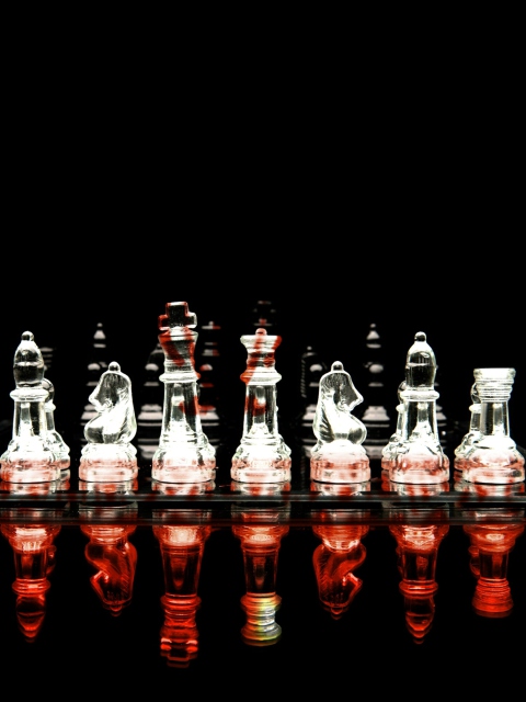 Fondo de pantalla Glass Chess 480x640