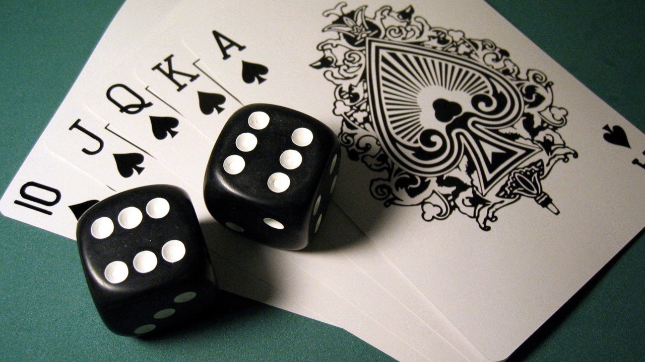 Das Gambling Dice and Cards Wallpaper 1280x720