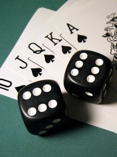 Fondo de pantalla Gambling Dice and Cards 240x320