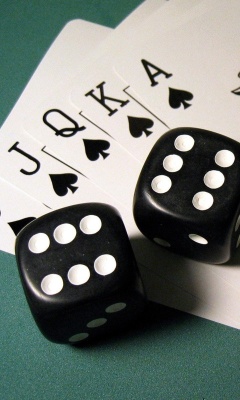 Обои Gambling Dice and Cards 240x400