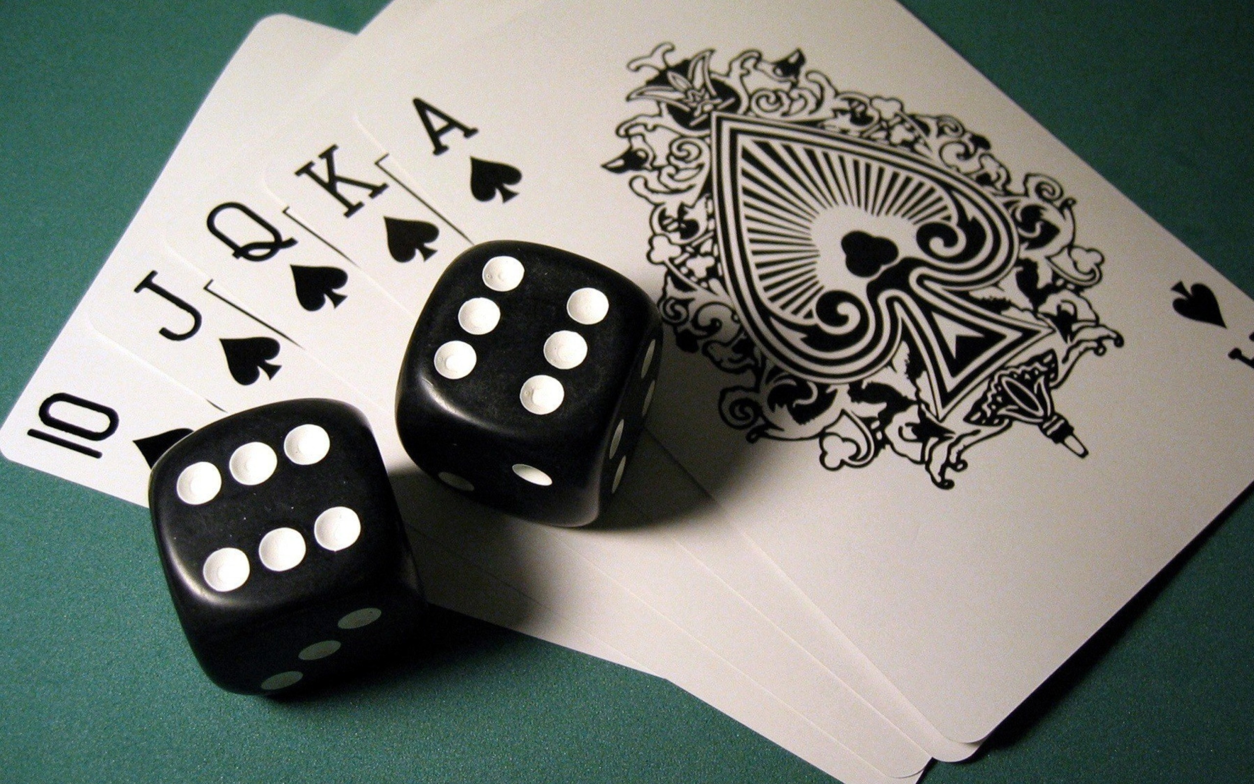 Gambling Dice and Cards wallpaper 2560x1600