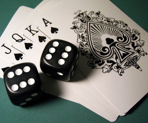 Обои Gambling Dice and Cards 480x400
