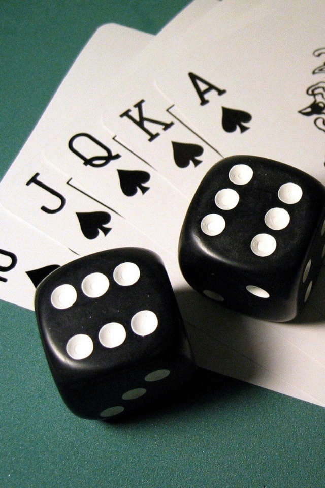 Gambling Dice and Cards wallpaper 640x960